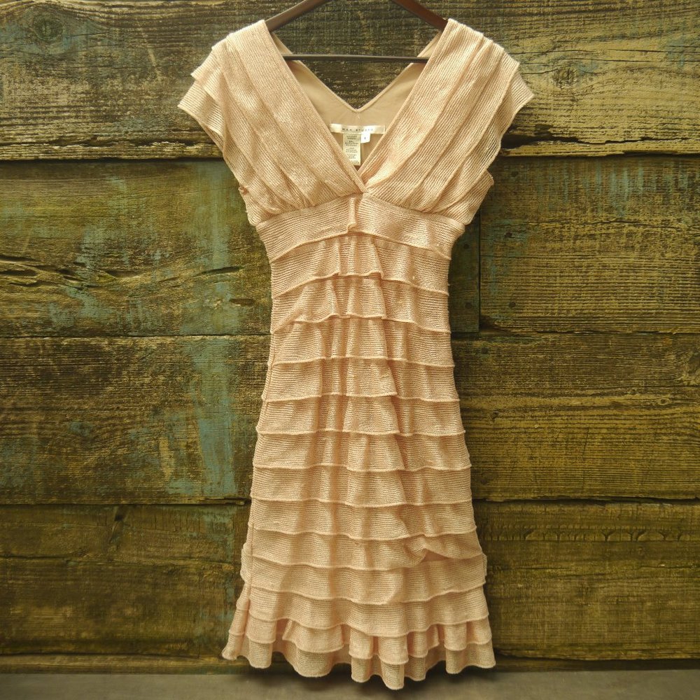 Max Studio Blush Tiered Ruffle Dress